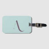 Schoon Blauw Moderne Typografie Monogram Initiaal  Bagagelabel (Voorkant (horizontaal))