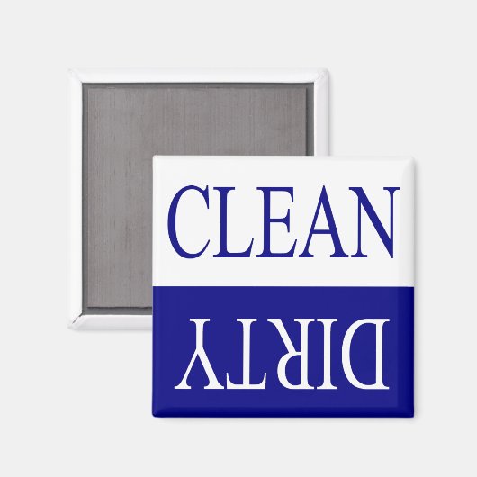 Schoon-blauwe vaatwasmachine magneet (Voorkant / Achterkant)