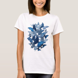 Schoon blauwe VLINDERS Slogan T-shirt