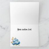 Schoon Blauwe Waterverf Pompoenen Kaart (Binnen)