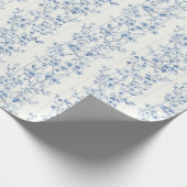 Schoon Blauwe Witte Bloemige Bruidsdouche  Cadeaupapier (Hoek)