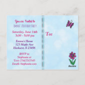 Schoon blond prinses en eenhoorn verjaardagsuitnod briefkaart (Achterkant)