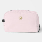 Schoon Blush Roze Goud Elegant Vrouwelijk Monogram Toilettasje (Voorkant)