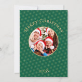 Schoon bos groene sneeuwvlokken Kerstmis Feestdagenkaart (Voorkant)