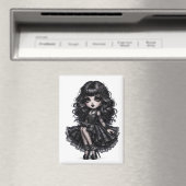 Schoon Chibi Gotische Meisje Magneet Donkere Esthe (Insitu (Vaatwasser))