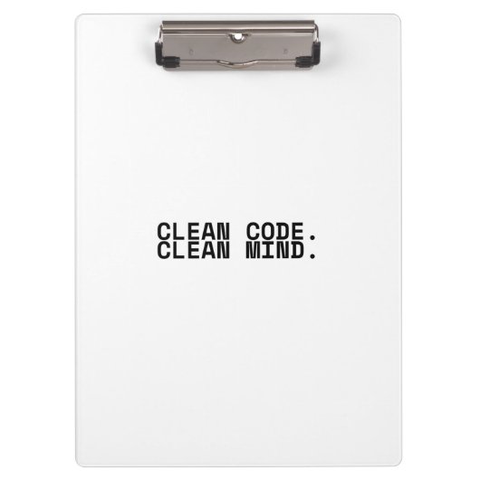 Schoon Code Schoon Verstand Minimalistische Indust Klembord (Voorkant)