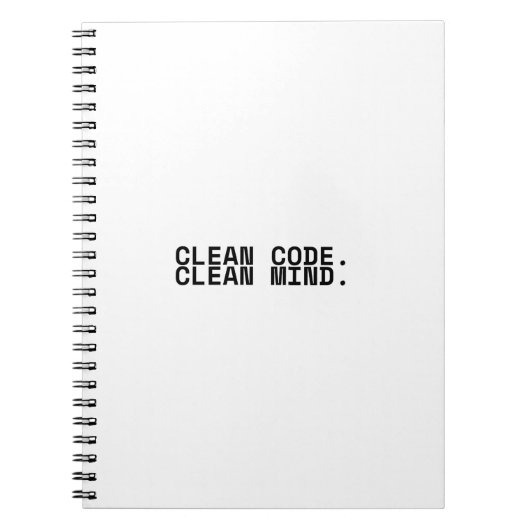 Schoon Code Schoon Verstand Minimalistische Indust Notitieboek (Voorkant)