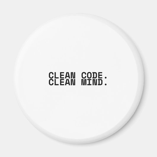 Schoon Code Schoon Verstand Minimalistische Techni Magneet (Voorkant)