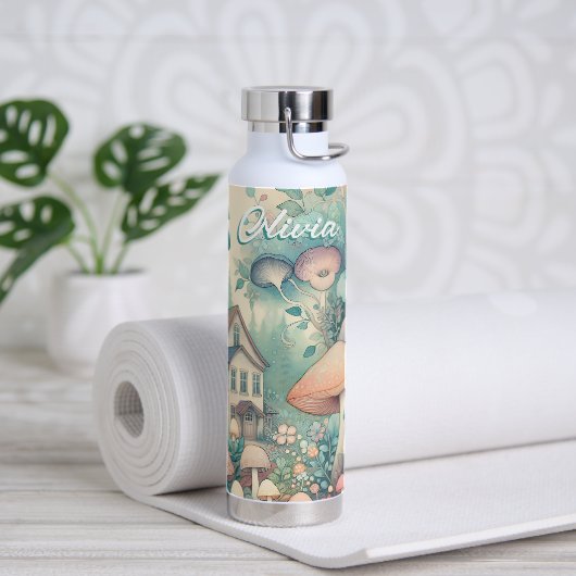 Schoon Cottage Kern Whimsical Dorp Gepersonaliseer Waterfles (Yoga)