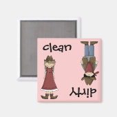 Schoon Cowgirl of Vuil Cowboy Vaatwasser Magneet (Voorkant / Achterkant)