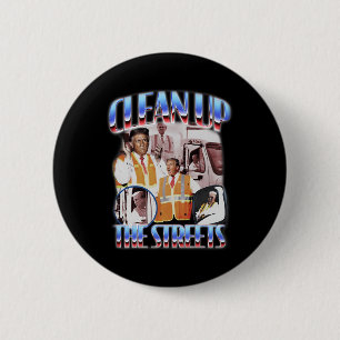 Schoon de straten op Trump 2024 Verkiezing Trump G Ronde Button 5,7 Cm