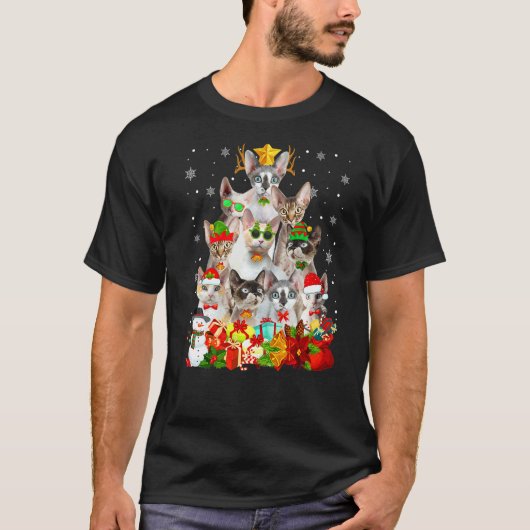 Schoon Devon Rex kat Kerstboom Ornament Kat Xm T-shirt (Voorkant)