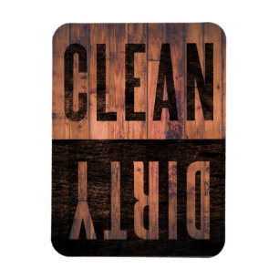 Schoon   Dirty Dishwasher Distress Wood Magneet