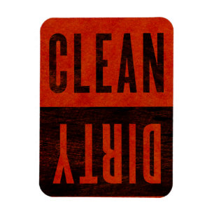 Schoon Dirty Dishwasher Red Waterverf Magneet