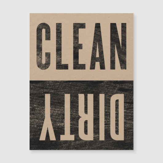 Schoon | Dirty Letterpress Style Dishwaser Magnet (Voorkant)