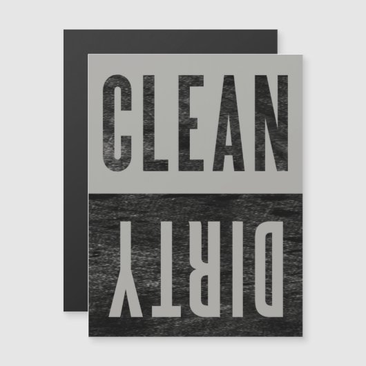 Schoon | Dirty Letterpress Style Dishwaser Magnet (Voorkant / Achterkant)
