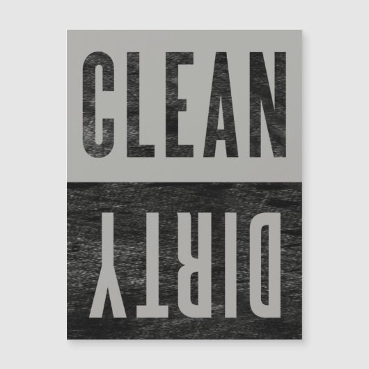 Schoon | Dirty Letterpress Style Dishwaser Magnet (Voorkant)