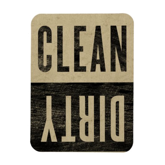 Schoon | Dirty Letterpress Style Dishwaser Magnet Magneet (Verticaal)