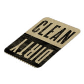 Schoon | Dirty Letterpress Style Dishwaser Magnet Magneet (Linkerzijde)
