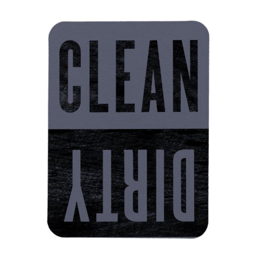 Schoon | Dirty Letterpress Style Dishwaser Magnet Magneet (Verticaal)