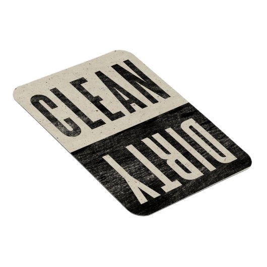 Schoon | Dirty Letterpress Style Dishwaser Magnet Magneet (Rechterzijde)
