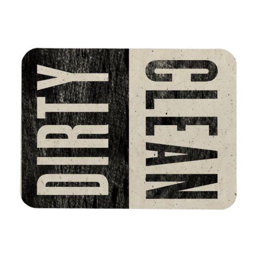 Schoon | Dirty Letterpress Style Dishwaser Magnet Magneet (Horizontaal)
