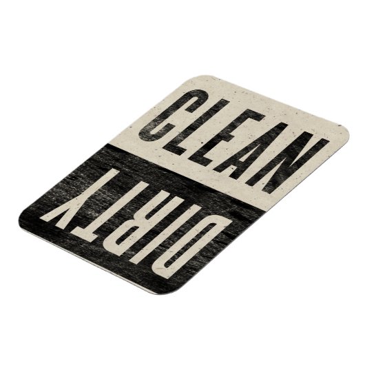 Schoon | Dirty Letterpress Style Dishwaser Magnet Magneet (Linkerzijde)