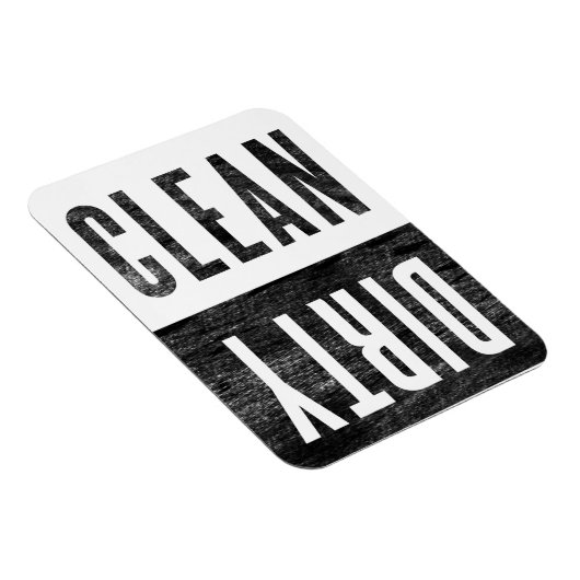 Schoon | Dirty Letterpress Style Dishwaser Magnet Magneet (Rechterzijde)