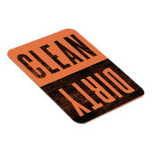 Schoon | Dirty Letterpress Style Dishwaser Magnet Magneet (Rechterzijde)