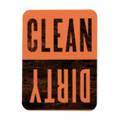 Schoon | Dirty Letterpress Style Dishwaser Magnet Magneet (Verticaal)