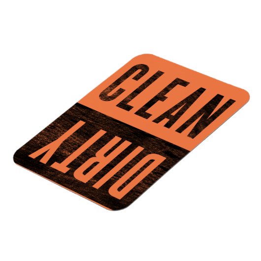 Schoon | Dirty Letterpress Style Dishwaser Magnet Magneet (Linkerzijde)