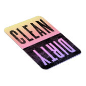Schoon | Dirty Letterpress Style Dishwasher Rainbo Magneet (Rechterzijde)