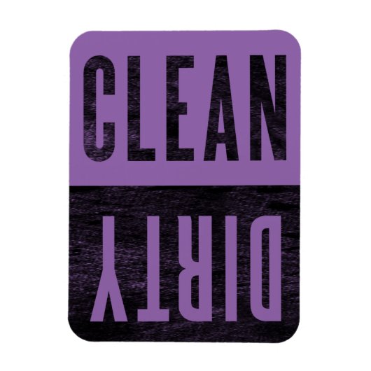 Schoon | Dirty Paarse Dishwasher Magnet Magneet (Verticaal)