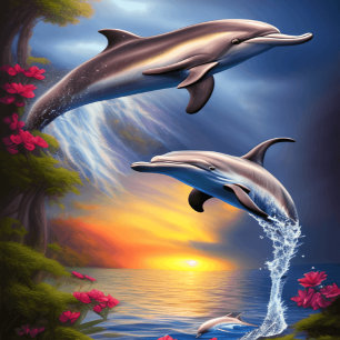 Schoon Dolfijnen Duo In Paradijs Poster