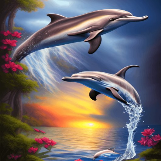 Schoon Dolfijnen Duo In Paradijs Poster