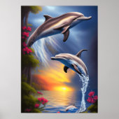 Schoon Dolfijnen Duo In Paradijs Poster (Voorkant)