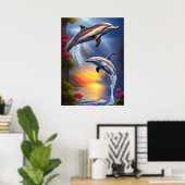 Schoon Dolfijnen Duo In Paradijs Poster (Thuiskantoor)