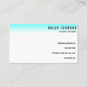 Schoon een modern Aqua- en een warm roze verloop Visitekaartje (Achterkant)