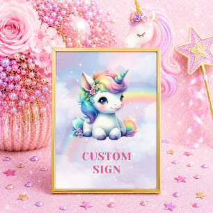 Schoon Eenhoorn Regenboog Meisje Verjaardag Custom Poster