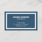 Schoon Eenvoudig Elegant Blauw & Wit Professioneel Visitekaartje (Achterkant)