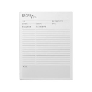 Schoon + Eenvoudig Gedetailleerd Recept Pagina's i Notitieblok