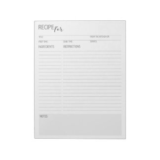 Schoon + Eenvoudig Gedetailleerd Recept Pagina's i Notitieblok