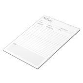 Schoon + Eenvoudig Gedetailleerd Recept Pagina's i Notitieblok (Schuin)