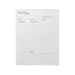 Schoon + Eenvoudig gedetailleerd recept pagina's N Notitieblok