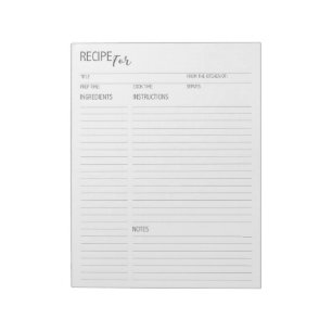 Schoon + Eenvoudig gedetailleerd recept pagina's N Notitieblok