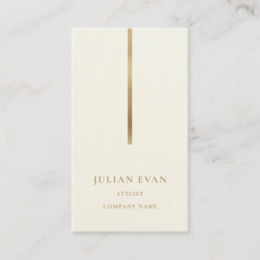 Schoon Eenvoudig Minimalistisch Goud Ivoor Wit Visitekaartje (Voorkant)