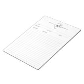 Schoon + Eenvoudig Monogram Ontvangen Pagina's Not Notitieblok (Schuin)