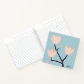 Schoon Eenvoudig Pastel Blauw & Roze Bloemen Monog Notitieboek (Binnen)