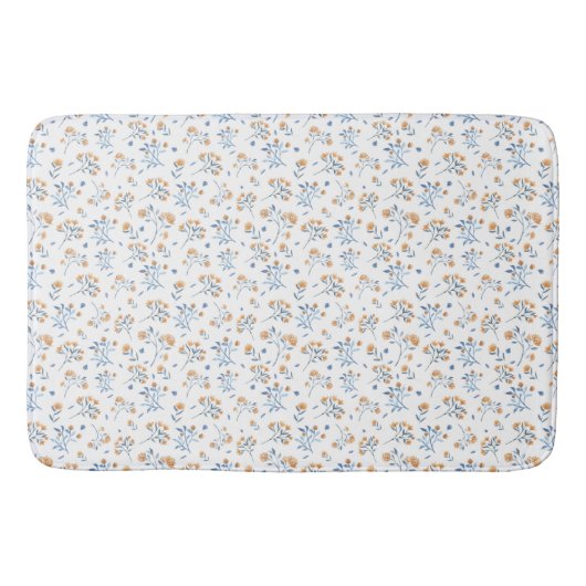 Schoon Eenvoudig Wit Wildflower Patroon Badmat (Voorkant)