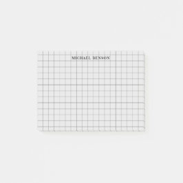 Schoon Eenvoudig Zwart Grijs Modern Raster Monogra Post-it® Notes